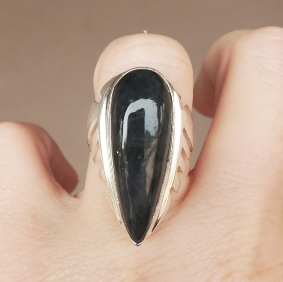 New Men's Iolite Sunstone Silver Statement Ring. - Picture 10 of 16